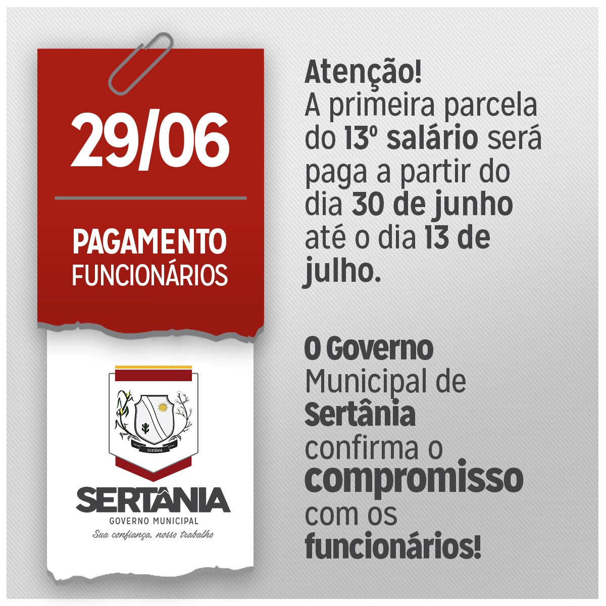 Leia mais sobre o artigo Em Sertânia, servidores municipais recebem nesta quinta (29)