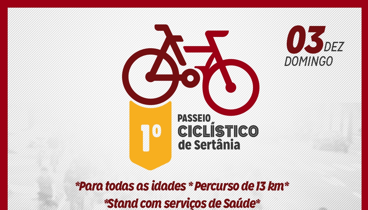 Leia mais sobre o artigo 1° Passeio Ciclístico de Sertânia é confirmado para domingo (03)