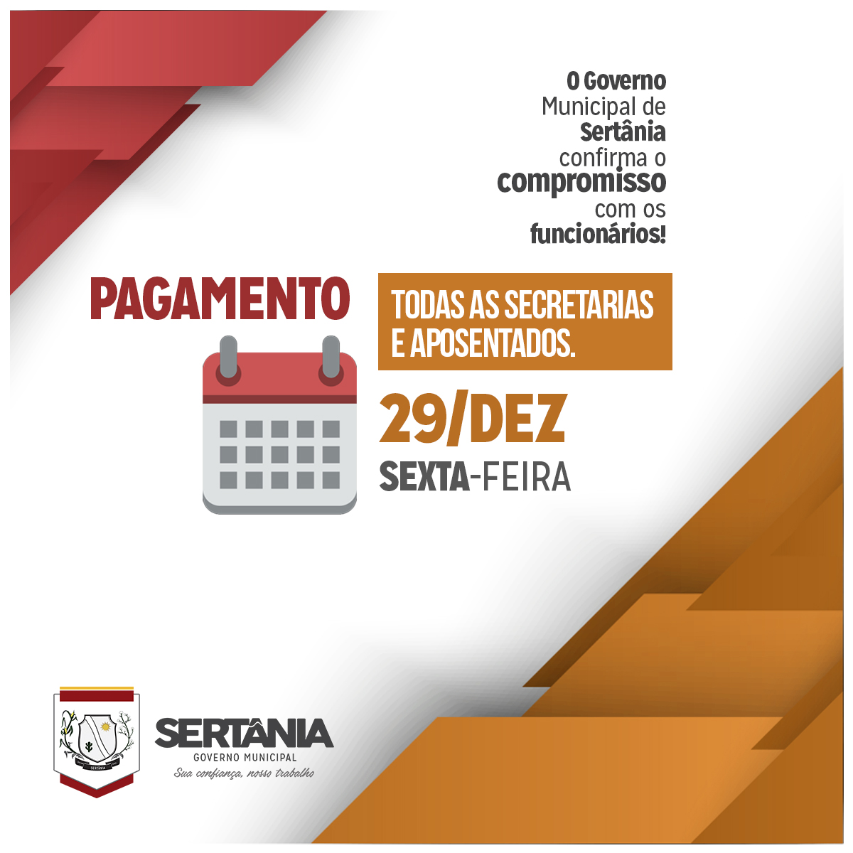 Leia mais sobre o artigo Governo Municipal realiza pagamento de dezembro nesta sexta (29)