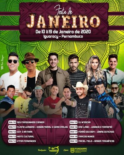 Leia mais sobre o artigo Divulgada programação da Festa de Janeiro em Iguaracy