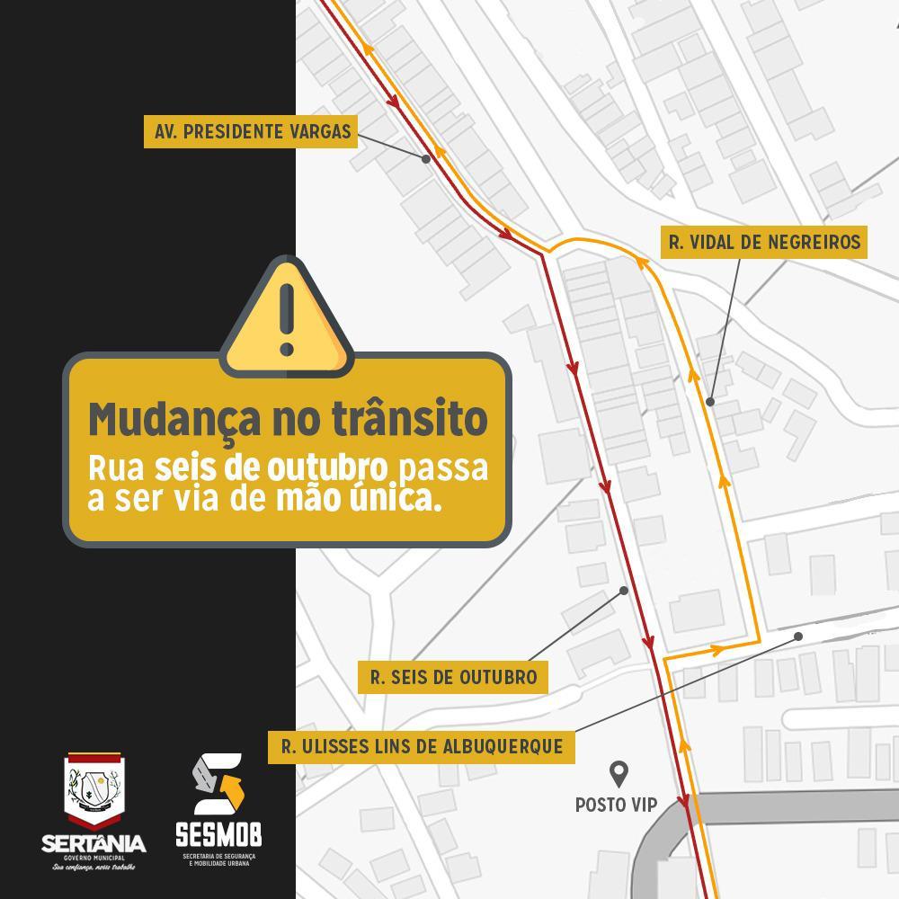 Leia mais sobre o artigo Rua Seis de Outubro, em Sertânia, passa a ser via de mão única