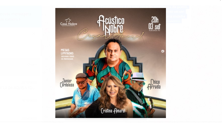 Leia mais sobre o artigo Sertânia: César Amaral apresenta o show Acústico Nobre nesta sexta (03)