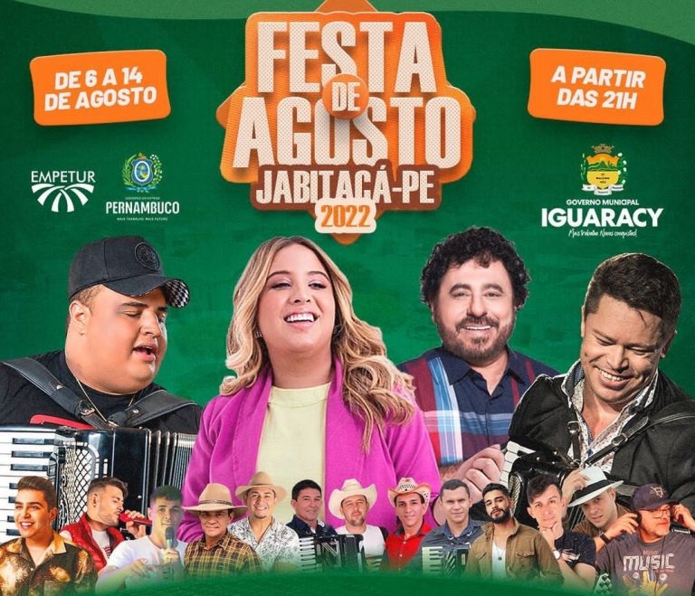 Leia mais sobre o artigo Festa de Agosto terá Tarcísio do Acordeon, Mari Fernandez, Caninana e Jorge de Altinho em Jabitacá