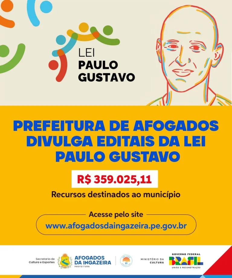 Leia mais sobre o artigo Secretaria de Cultura de Afogados divulga editais da lei Paulo Gustavo