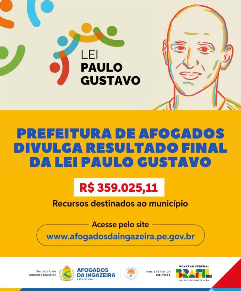 Leia mais sobre o artigo Lei Paulo Gustavo: Prefeitura de Afogados divulga resultado final 