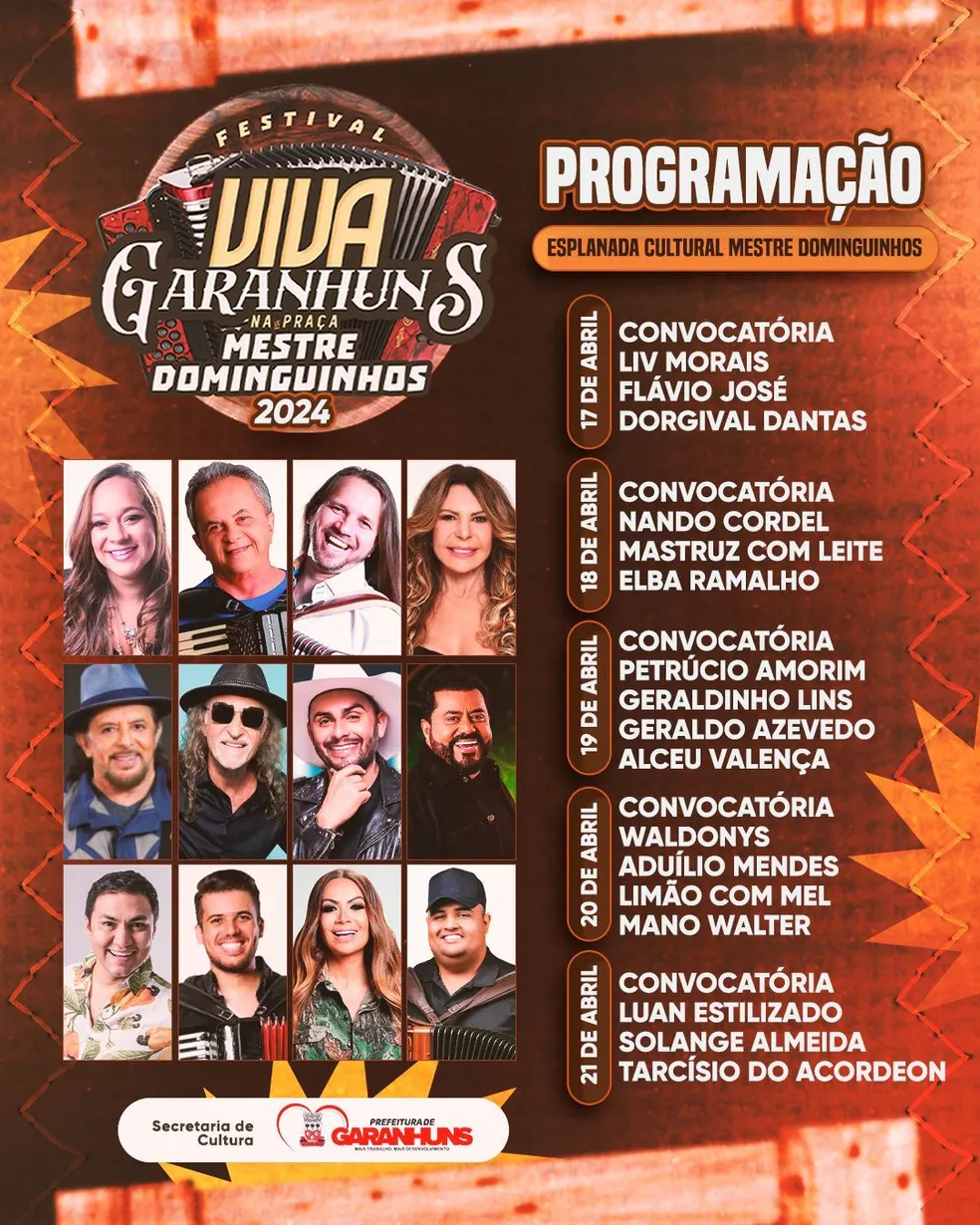 Leia mais sobre o artigo Divulgada programação da edição 2024 do Festival Viva Garanhuns