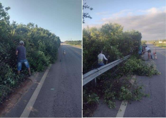 Leia mais sobre o artigo Ciclistas de São José do Egito se juntam para roçar margens da rodovia PE-275
