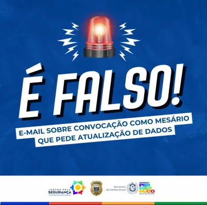 Leia mais sobre o artigo PCPE alerta sobre golpe envolvendo falsas convocações de mesários