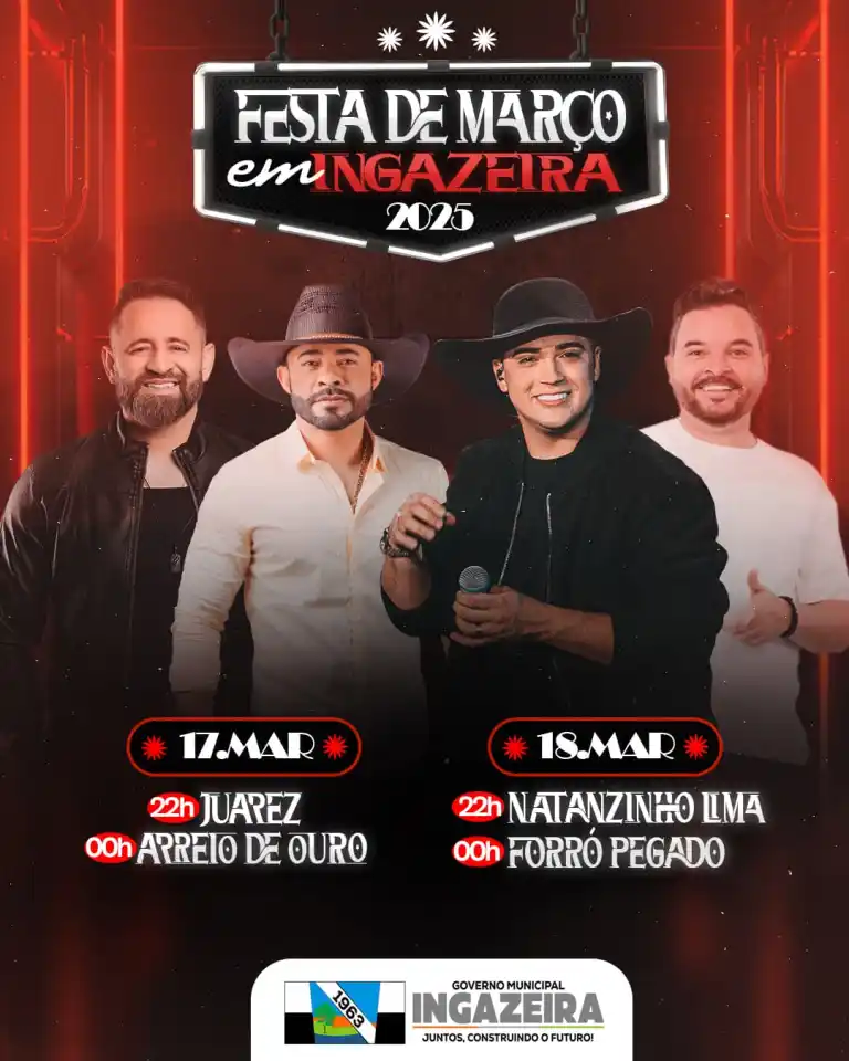 Leia mais sobre o artigo Prefeitura divulga programação da Festa de Março em Ingazeira