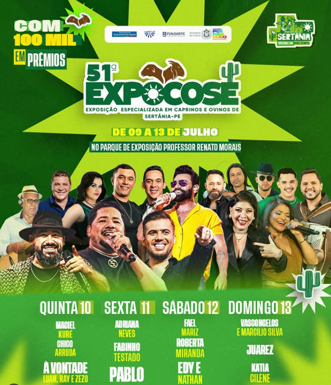 Leia mais sobre o artigo 51ª Expocose começa esta quarta (09) em Sertânia