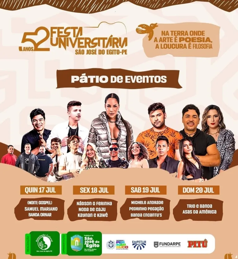 Leia mais sobre o artigo Festa Universitária de São José do Egito começa nesta quinta (17)