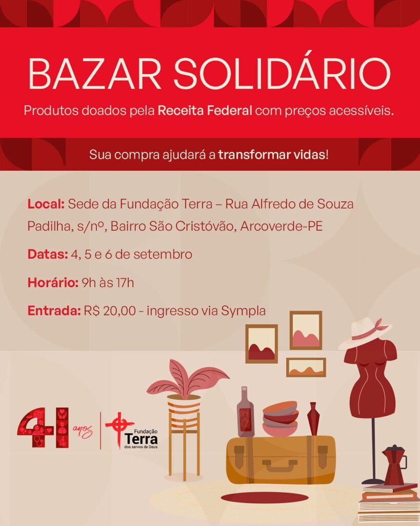 Leia mais sobre o artigo Fundação Terra promove Bazar Solidário com produtos da Receita Federal