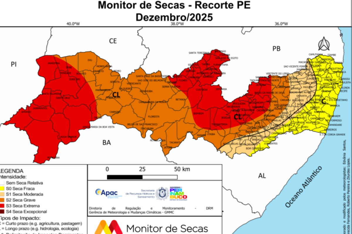 Leia mais sobre o artigo Seca extrema avança em Pernambuco e já atinge 31,5% dos municípios