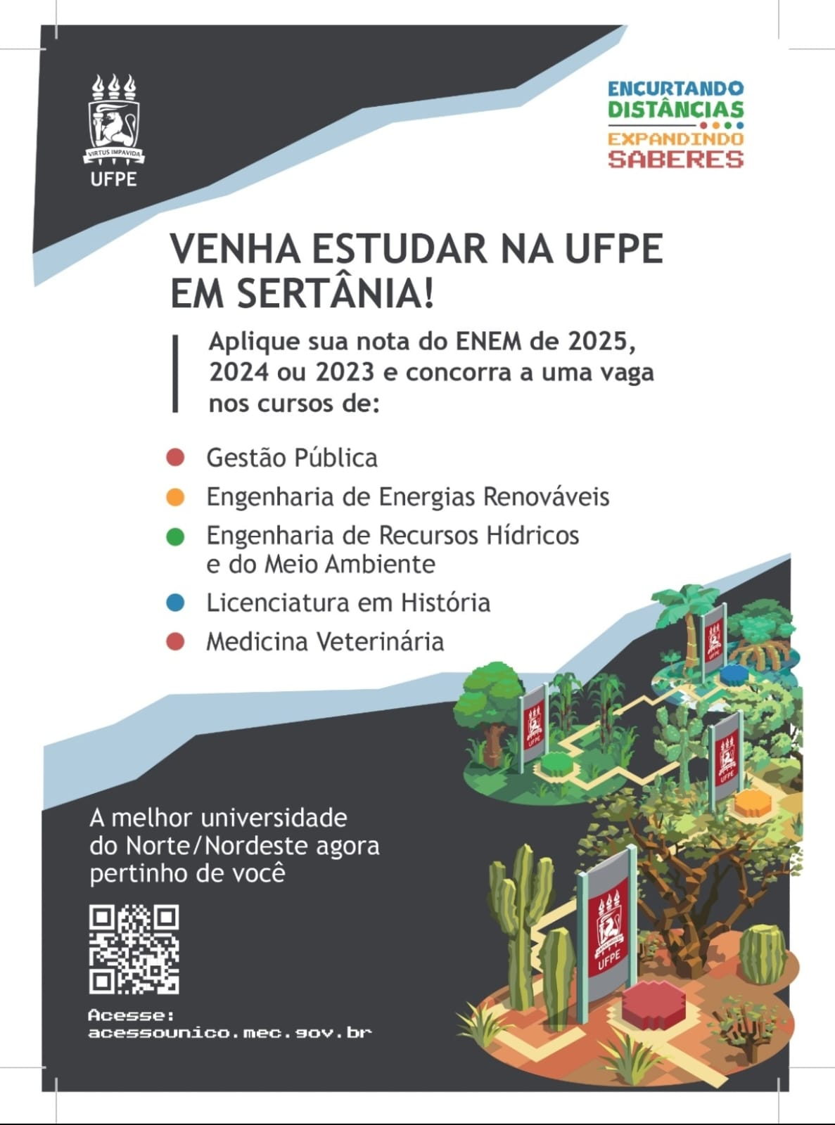 Leia mais sobre o artigo UFPE oferece 375 vagas em cinco cursos do Centro Acadêmico do Sertão em Sertânia